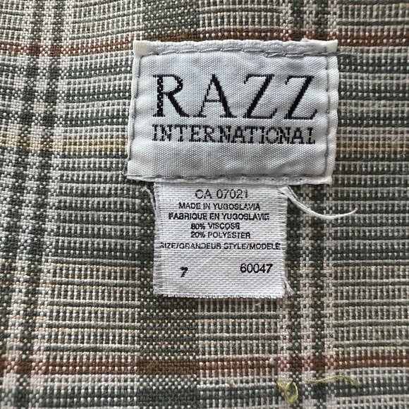 Vintage Plaid Double Breasted Oversized Blazer Jacket Pea Coat Preppy Long Light - Picture 4 of 6